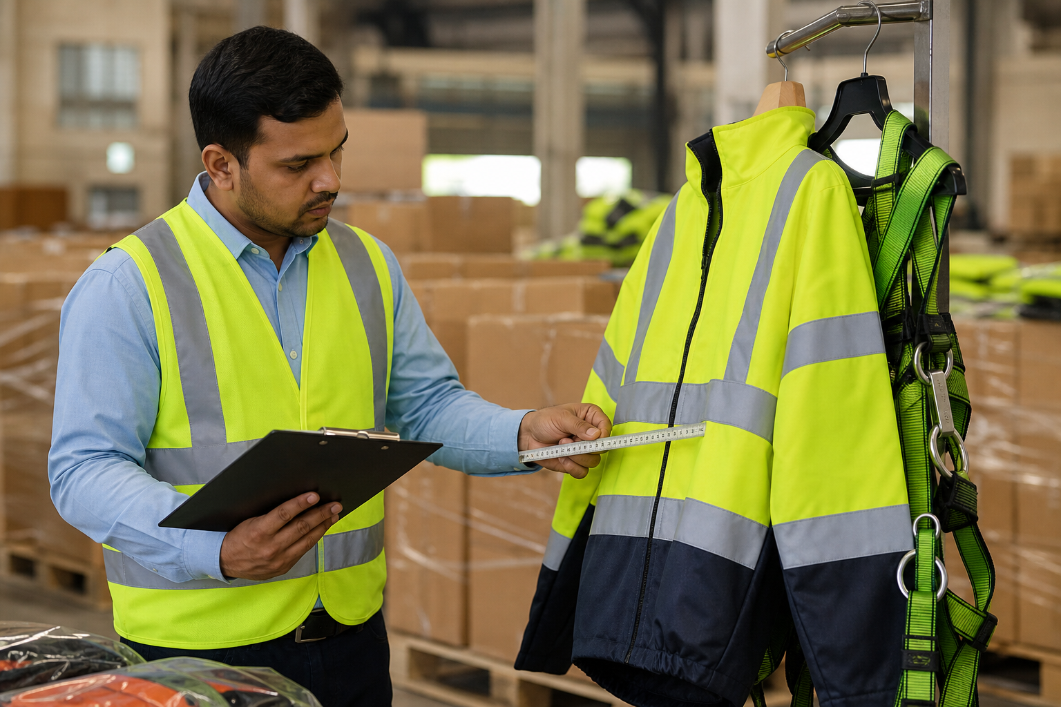Quality control inspection of industrial safety products