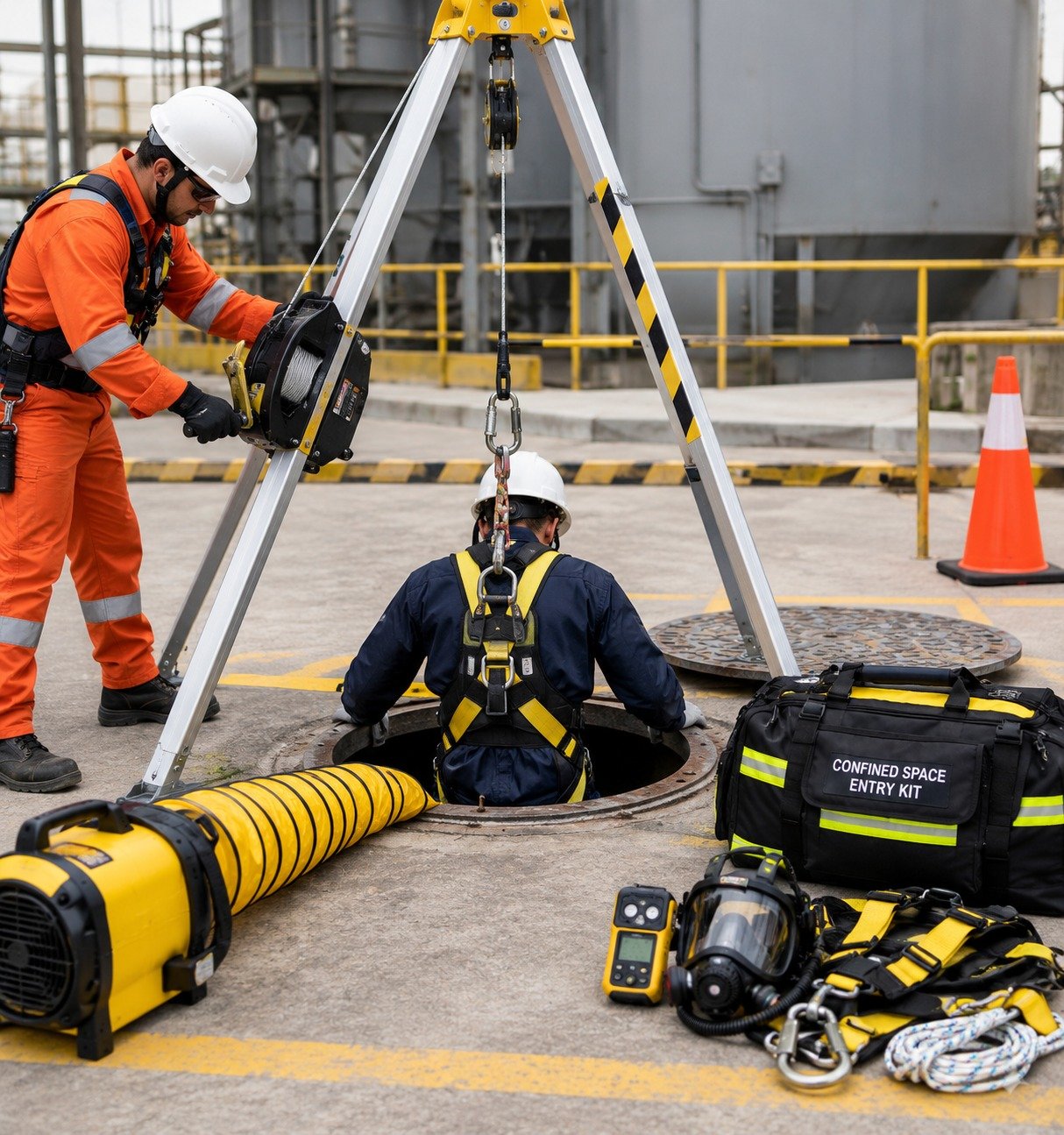 Confined Space Entry/Egress Kit with Tripod